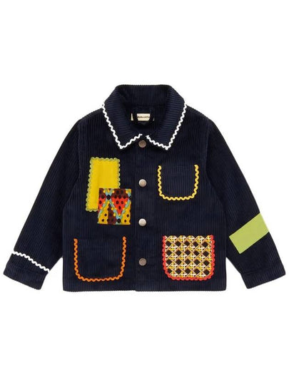 Kids Corduroy Patch Jacket Navy MP178028 420 - MISHA&PUFF - BALAAN 2