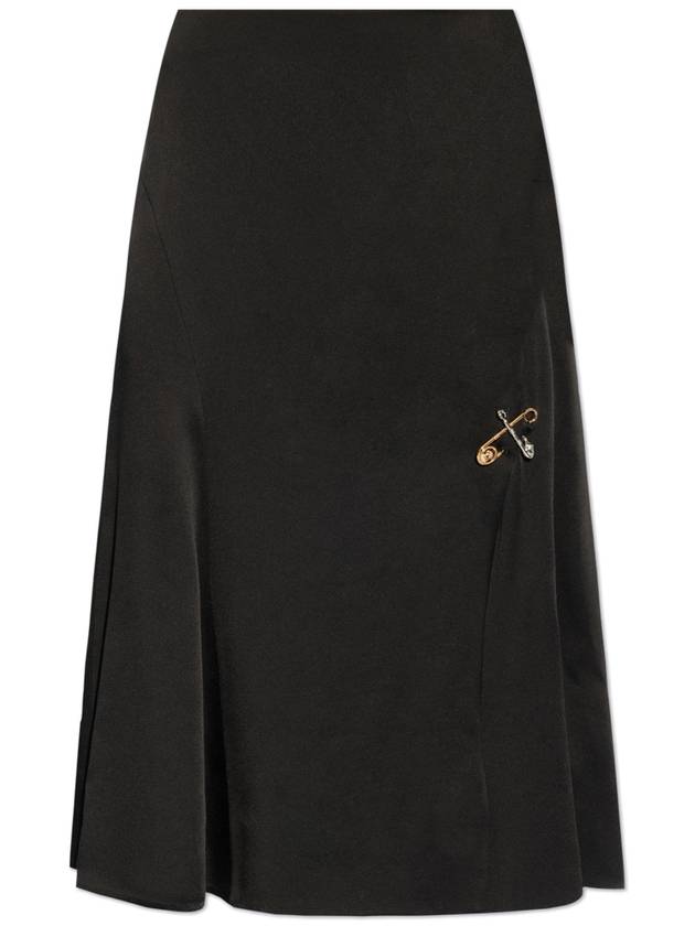 Versace Skirt With Decorative Safety Pins, Women's, Black - VERSACE - BALAAN 1