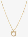 Gancini Crystals Necklace Gold - SALVATORE FERRAGAMO - BALAAN 3