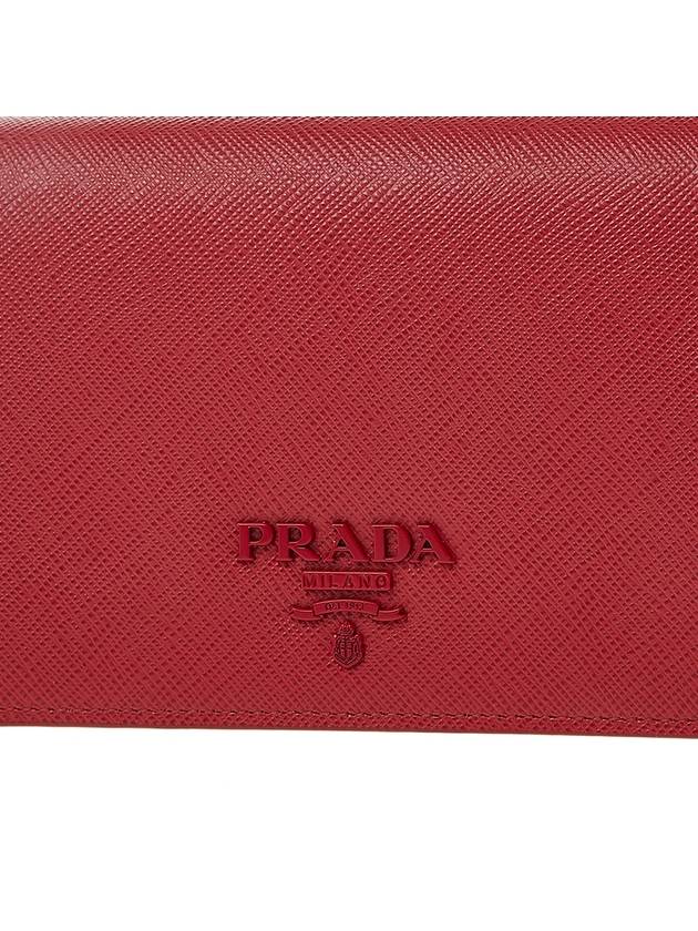 Monochrome Saffiano Leather Chain Mini Shoulder Bag Red - PRADA - BALAAN 8