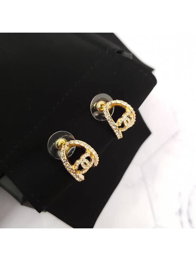 Crystal CC logo half ring earrings gold metal - CHANEL - BALAAN 4