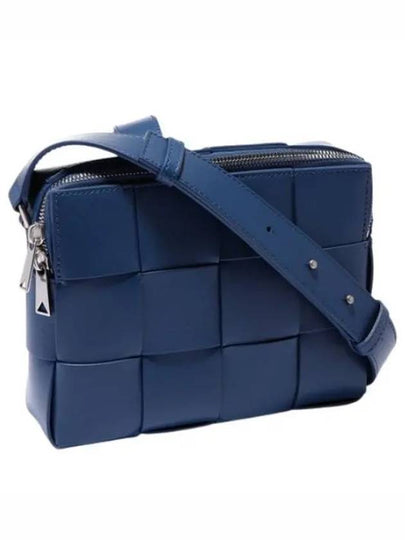 Cassette Intrecciato Leather Cross Bag Navy - BOTTEGA VENETA - BALAAN 2