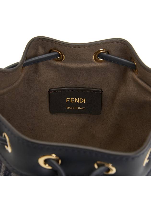 Mon Tresor FF Chenille Mini Bucket Bag Dark Blue - FENDI - BALAAN 10