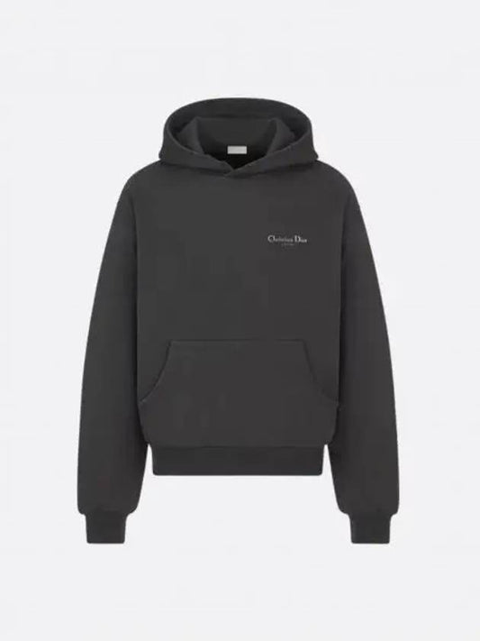 Logo Print Cotton Hoodie Black - DIOR - BALAAN 2