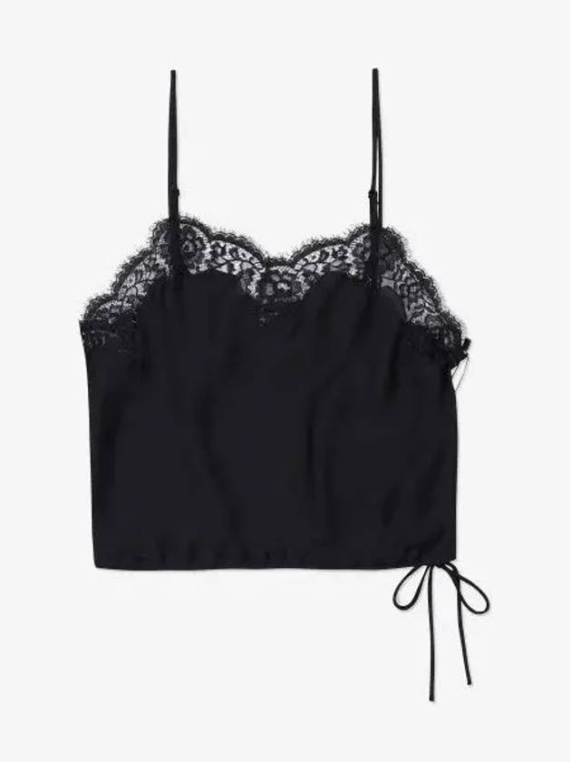 Silk Satin Lingerie Sleeveless Black - SAINT LAURENT - BALAAN 2