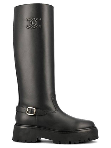 Bulky Calfskin High Long Boots Black - CELINE - BALAAN 1