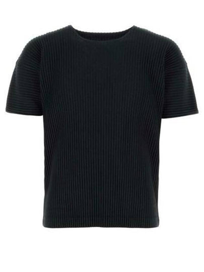 Pleated Short Slevee T-Shirt Black - ISSEY MIYAKE - BALAAN 2