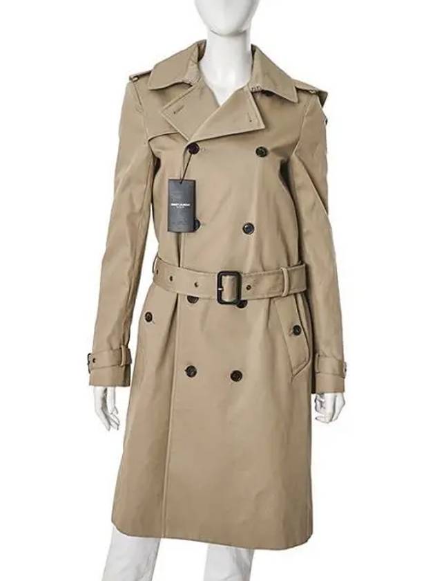 Gabardine Classic Saint Gabardine Trench Coat Beige - SAINT LAURENT - BALAAN 2