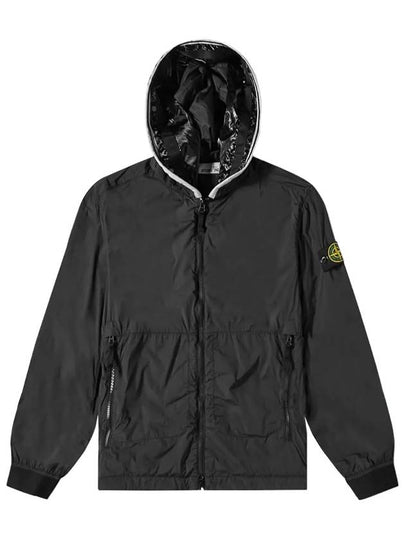 Wappen Patch Skin Touch Nylon Hooded Jacket Black - STONE ISLAND - BALAAN 2