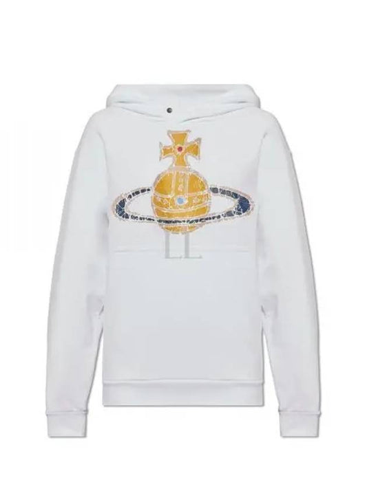 Embroidered Logo Cotton Hoodie White - VIVIENNE WESTWOOD - BALAAN 2