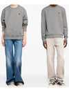 Small Heart Logo Sweatshirt Grey - AMI - BALAAN 3