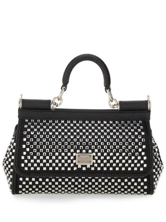 Sicily Crystal Small Tote Bag Black - DOLCE&GABBANA - BALAAN 2