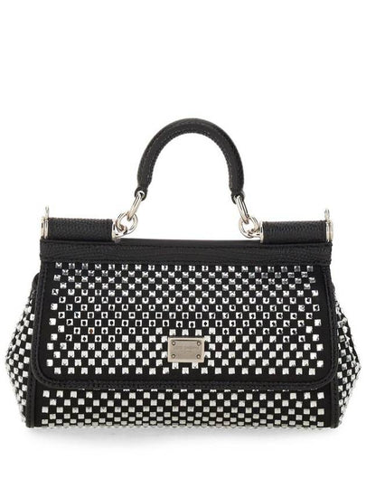 Sicily Crystal Small Tote Bag Black - DOLCE&GABBANA - BALAAN 2