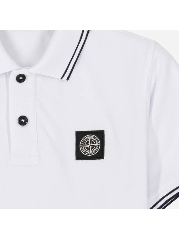 Kids Waffen Short Sleeve Polo T-Shirt White - STONE ISLAND - BALAAN 4