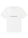 Men's Reverse Logo Round Slim Short Sleeve T-Shirt White - GIVENCHY - BALAAN 2