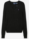 Women's Embroidered Logo Knit Top Black - POLO RALPH LAUREN - BALAAN 3