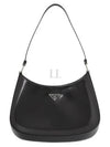 Triangular Logo Cleo Brushed Leather Shoulder Bag Black - PRADA - BALAAN 2