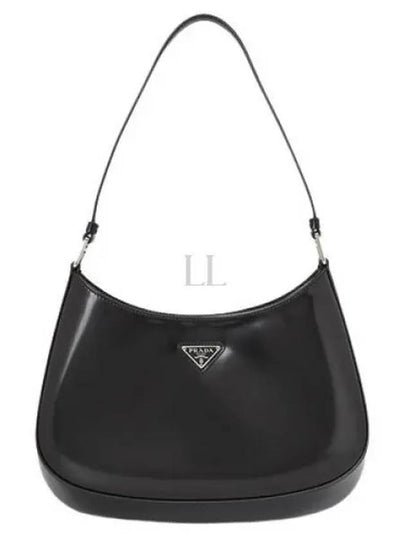 Triangular Logo Cleo Brushed Leather Shoulder Bag Black - PRADA - BALAAN 2