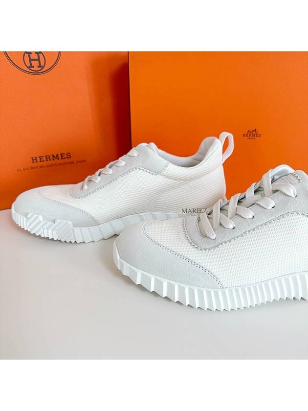 Bouncing Sneakers Mesh Suede Goatskin Blanc - HERMES - BALAAN 5