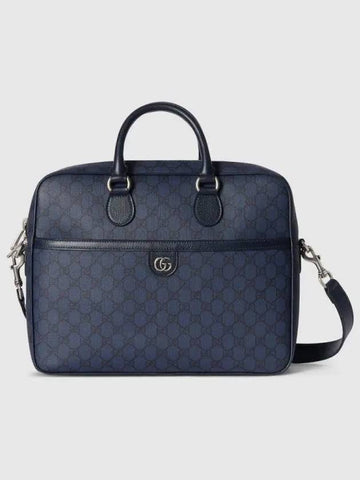 Ophidia Medium GG Briefcase Dark Blue - GUCCI - BALAAN 1