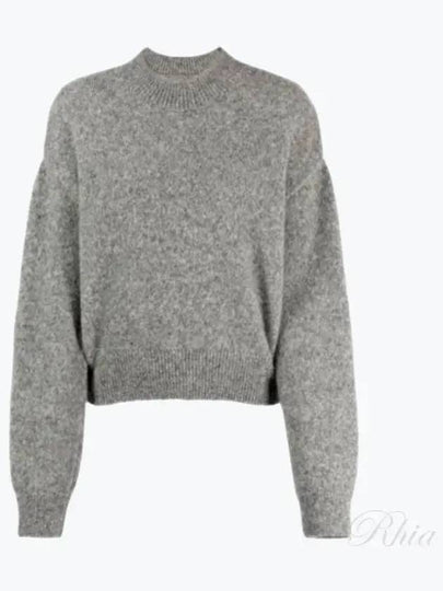 Intarsia Knit Logo Crew Neck Knit Top Grey - JACQUEMUS - BALAAN 2