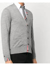 Men's Jersey Stitch V-Neck Cardigan Light Grey - THOM BROWNE - BALAAN 3