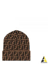 Wool Beanie Brown - FENDI - BALAAN 2