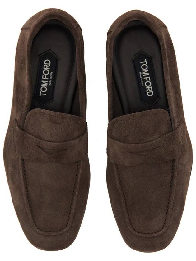 Suede Penny Loafer Brown - TOM FORD - BALAAN 6