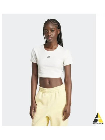 adidas Essential Lip Crop Tee White IY9666 - ADIDAS - BALAAN 1