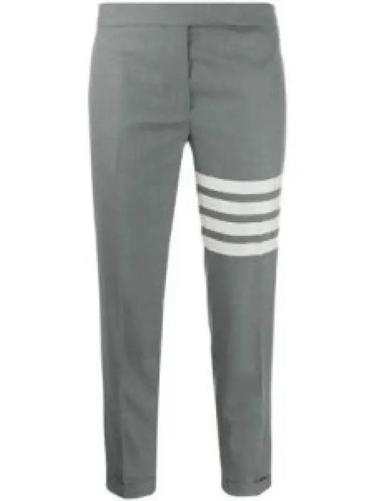 Men's Plain Weave 4 Bar Low Rise Skinny Straight Pants Grey - THOM BROWNE - BALAAN 2