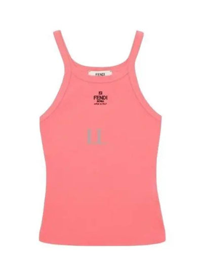 Embroidered Logo Cotton Sleeveless Pink - FENDI - BALAAN 2