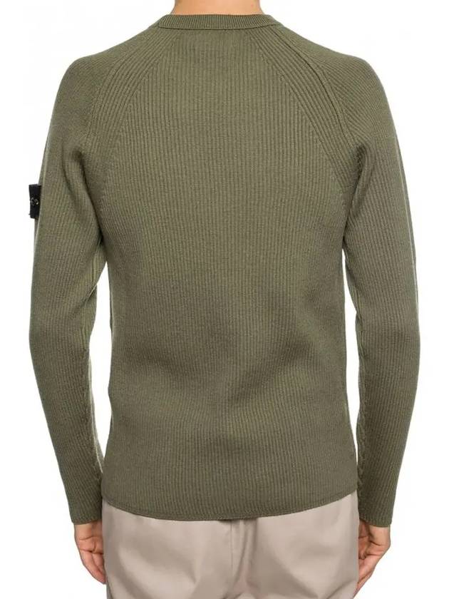 Wappen Patch Pullover Wool Knit Top Olive Green - STONE ISLAND - BALAAN 4