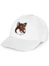 Large Fox Head Embroidered 6P Ball Cap White - MAISON KITSUNE - BALAAN 6