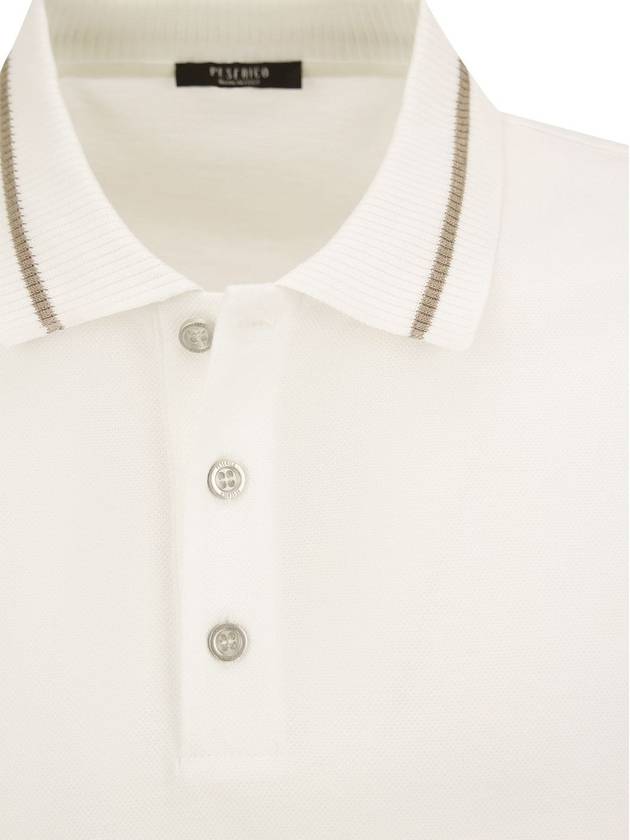 Men s Striped Collar Cotton PK Shirt White - PESERICO - BALAAN 5