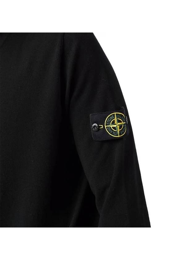 Waffen Patch Crew Neck Wool Knit Top Black - STONE ISLAND - BALAAN 5