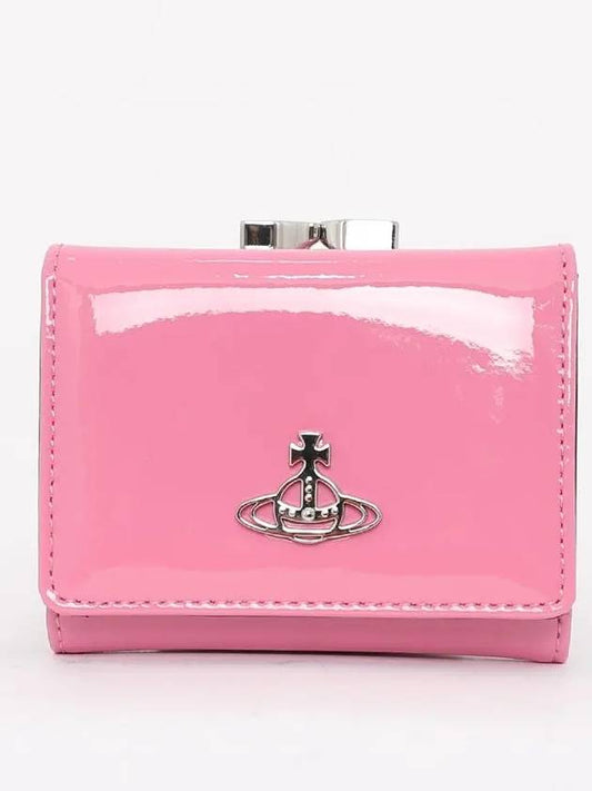 Shiny Patent Small Frame Leather Card Wallet Pink - VIVIENNE WESTWOOD - BALAAN 2