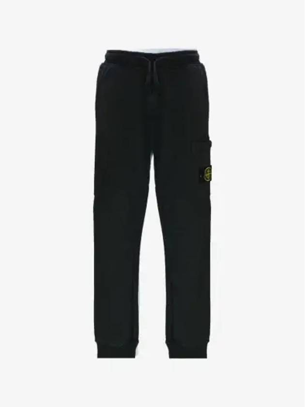 Men's Wappen Patch Cotton Fleece Track Pants Navy - STONE ISLAND - BALAAN 3