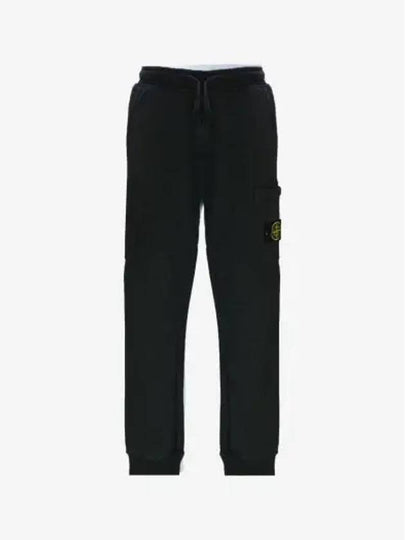 Men's Wappen Patch Cotton Fleece Track Pants Navy - STONE ISLAND - BALAAN 2