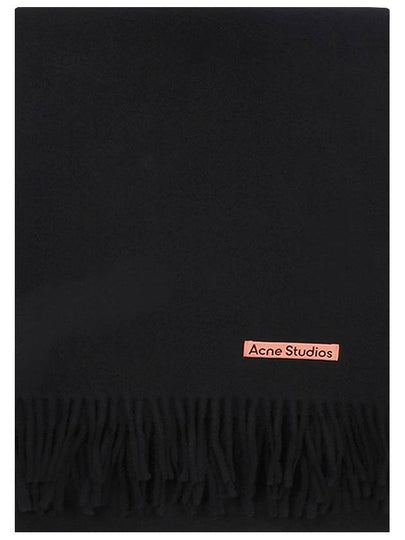 Logo Wool Fringe Scarf Black - ACNE STUDIOS - BALAAN 2