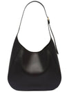 Topstitching Triangle Logo Large Leather Shoulder Bag Black - PRADA - BALAAN 4