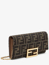 fabric chain long wallet brown - FENDI - BALAAN.