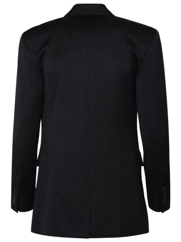 Double Breasted Blazer Jacket Black - SAINT LAURENT - BALAAN 4