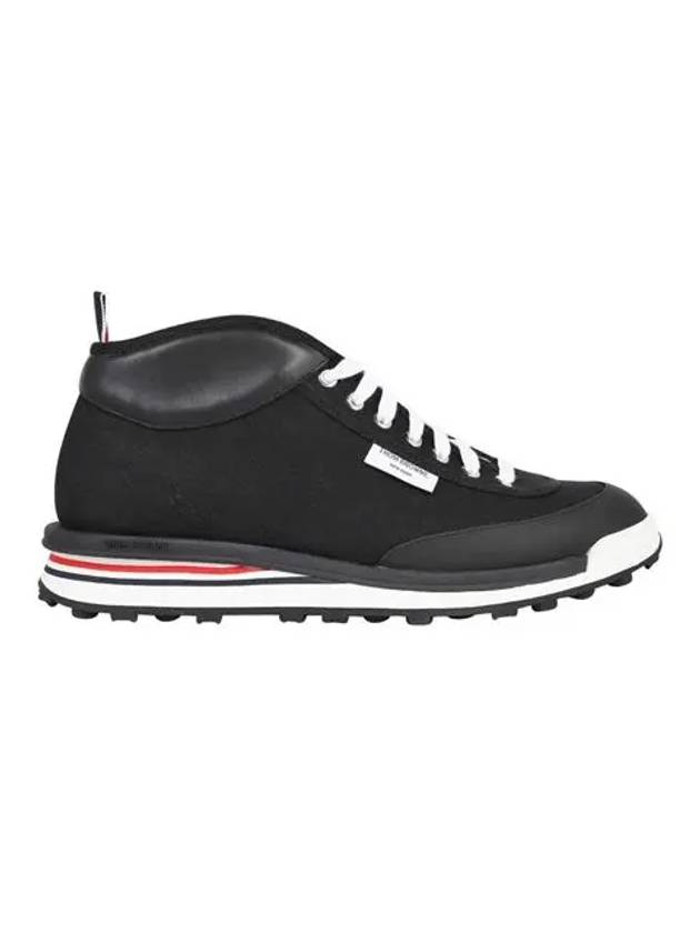 Interlock Tech Runner Canvas High Top Sneakers Black - THOM BROWNE - BALAAN 2