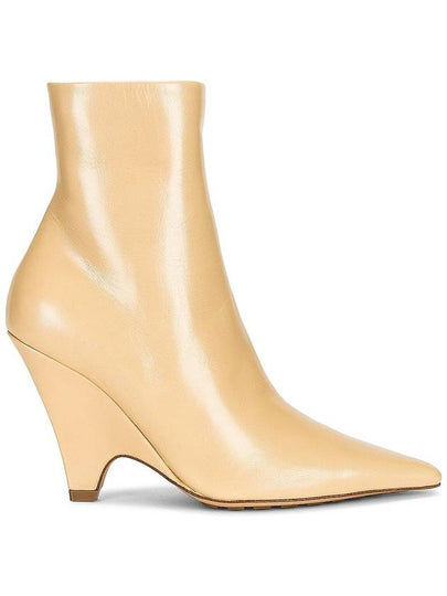 Leather Heel Middle Boots Beige - BOTTEGA VENETA - BALAAN 2