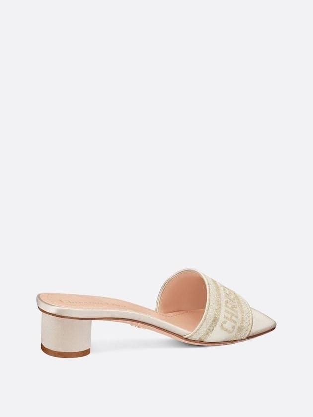 Dway Metallic Thread Embroidered Satin Slippers Gold - DIOR - BALAAN 4