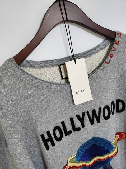 L Gray Hollywood UFO embroidery sweatshirt 475373 - GUCCI - BALAAN 2