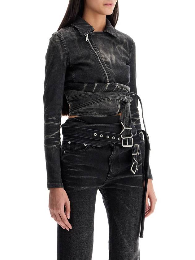 denim jacket with criss-cross belt - Y/PROJECT - BALAAN 2