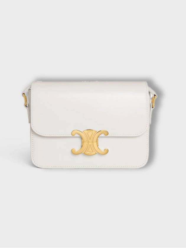 Teen Triomphe Shiny Calfskin Cross Bag White - CELINE - BALAAN 2