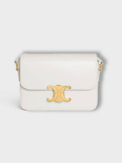 Teen Triomphe Shiny Calfskin Cross Bag White - CELINE - BALAAN 2