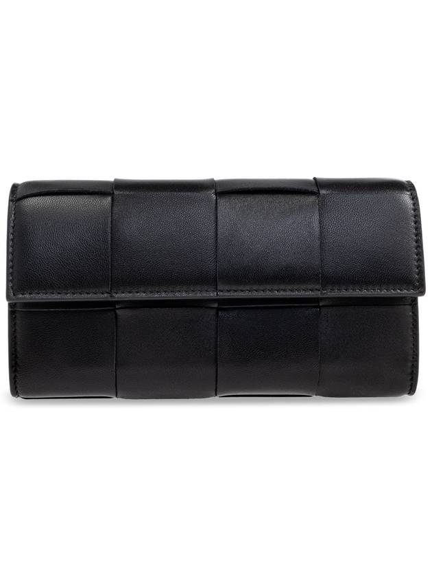 Bottega Veneta Leather Wallet, Women's, Black - BOTTEGA VENETA - BALAAN 1